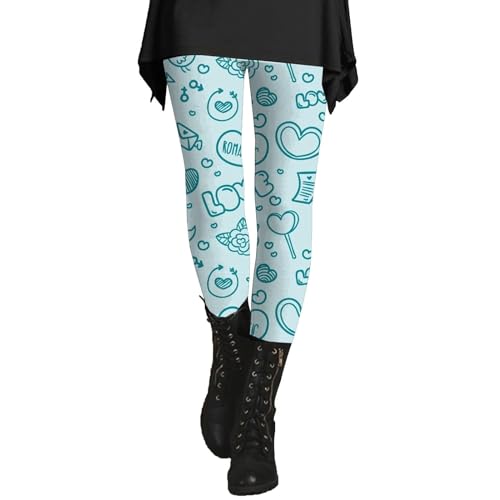 Leggings de fantasía para mujer, día de San Valentín, pantalones deportivos de tummy control, cintura alta, invierno cálidos, pantalones medias, 2024, moda para correr suave, estampado de traje de