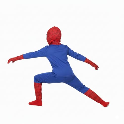 Image of ITSMYCOSTUME Superhero Costume for Kids Boys & Girls | 4-Piece Fancy Dress Set with Mask & Gloves | Polyester | Birthday & Halloween Wear | Age 2-8 Years