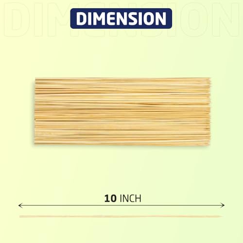 1ABOVE 150 Pieces Natural Wooden Skewers for BBQ，Appetizer, Cocktail, Kabob,Fruit and Chocolate Fountain SIZE-250 MM(10INCH) (1)