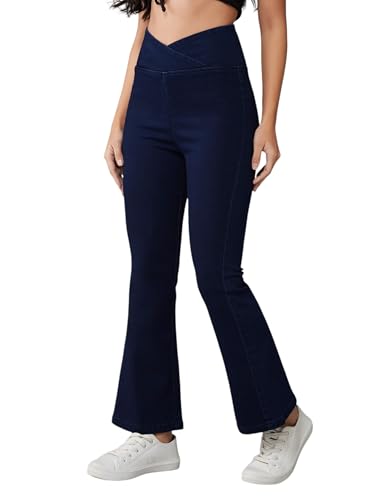 Image of Dolce Crudo Boot Cut High Rise Cropped Jeans for Women