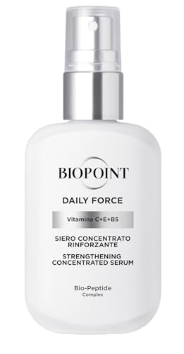 Biopoint Daily Force - Siero Capelli Rinforzante Concentrato con Vitamina C, E e B5, Idrata e Rinforza la Fibra Capillare Indebolita, Dona Lucentezza, Forza e Morbidezza, 50 ml