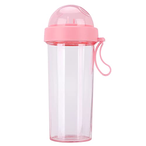 Cyrank Water Bottle with Straw,2 in 1 Cup Water Bottle with Two Straws Double Sided Water Bottle - Image 4