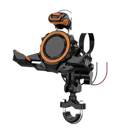 Support GPS moto stable contre vibrations et batterie faible orange