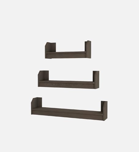 Image of REMI Multipurpose Modular Wall Racks /Shelves /Organiser /Decor Particle Board Wall Shelf (Number of Shelves - 3, Brown)