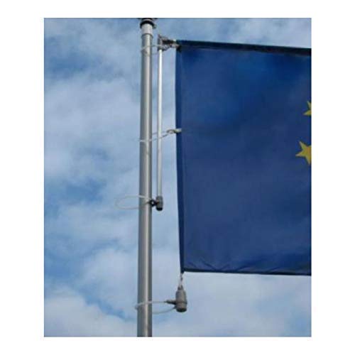 Fahnen Kössinger Nachrüstbarer Ausleger Basic für Fahnenmasten, hissbar, für Fahnenbreiten bis 150 cm, Aluminium pulverbeschichtet, einfache Montage inkl. PVC Tüllen und Kletterstopgewicht