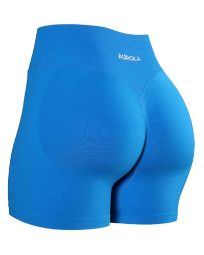 Image of AUROLA Influence Workout Shorts for Women,2.5 3.5 4.5 5.5 6.5 No Roll Up Squat Proof Scrunch Seamless Compression Gym Short