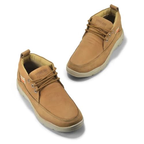 Image of Woodland Men Camel Nubuk Buff Casuals Laces