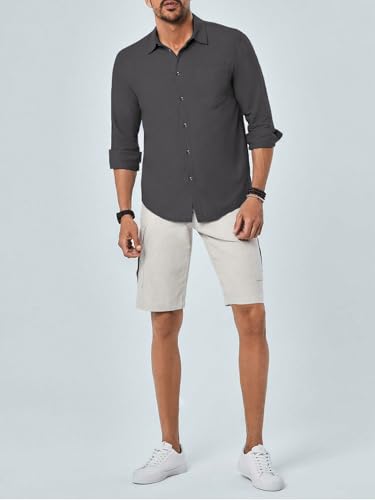 Image of TAGDO Men's Cotton Blend Full Sleeve Solid Shirt with Pocket (5169)
