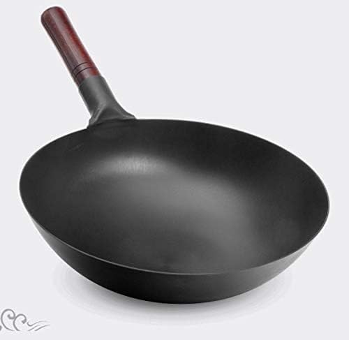 Wok de hierro fundido con mango de madera 36 cm miniatura 6