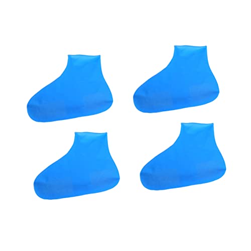 2 pares de protectores de zapatos engrosados resistentes al agua para hombres y mujeres, accesorio conveniente para días lluviosos miniatura 1
