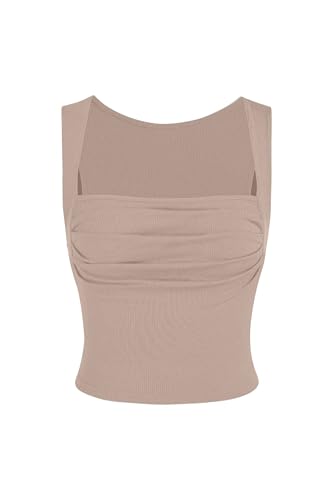 Hiccup Ruched Square-Neck Blouse