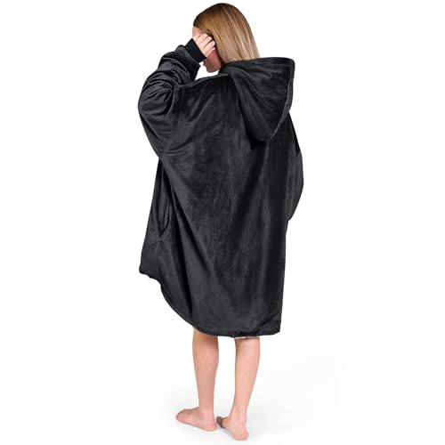 Image of Bare Home Wearable Blanket Hoodie - Soft Plush Sherpa - Warm and Cozy - Oversized Wearable Blanket