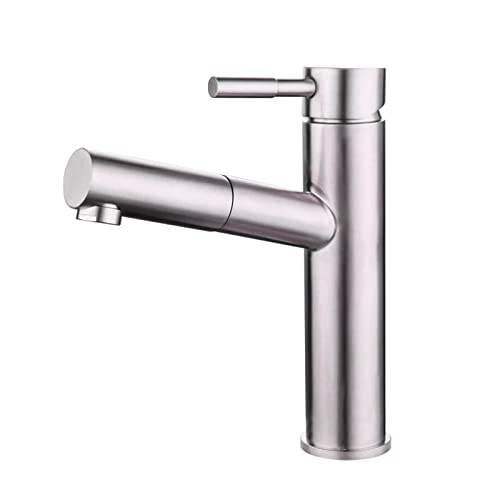 Robinet de lavabo pull down eau chaude et froide avec jet douchette orientable