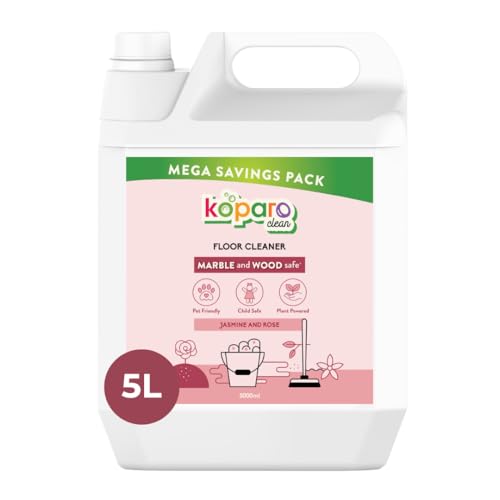 Koparo Natural Disinfectant Floor Cleaner Liquid | 5 Litres | Jasmine Fragrance | Tile & Marble Cleaner | Eco-friendly & Non-Toxic | Skin Safe, Baby Safe & Pet Friendly