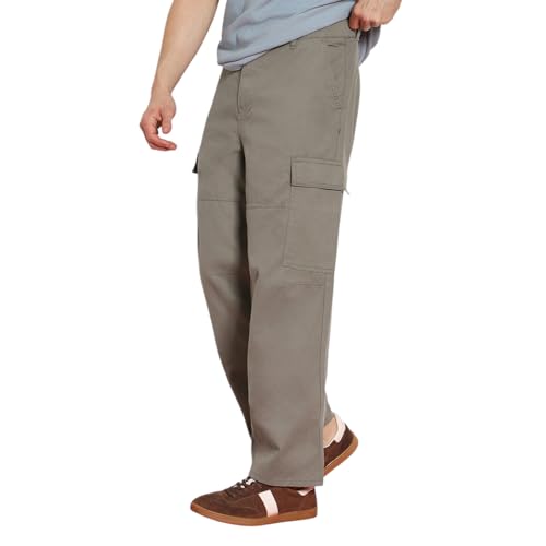 Urbano Fashion Men's Loose Baggy Fit Solid Cargo Chino Trouser Pa...