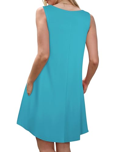 Image of JOLIGAL Womens Summer Dresses Casual Sleeveless Tshirt Sundress Beach Cover Up with Pockets Loose Tank Dress 2026