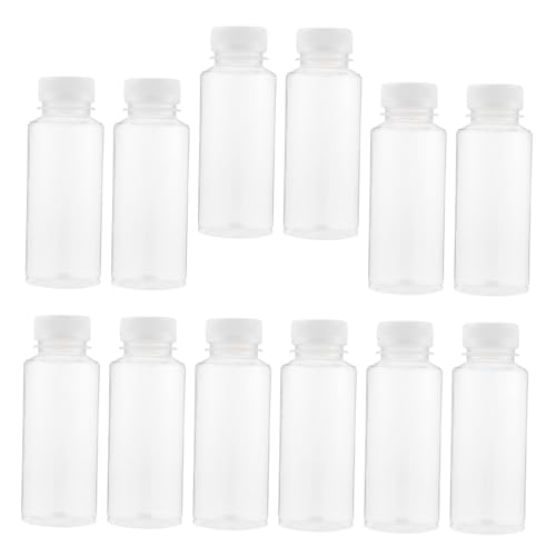 iplusmile 12 piezas Botellas Vacías Transparentes Resistente Alta Temperatura Botellas Livianas para Leche y Bebidas Simples Paquete Conveniente para Uso Hogar y Exterior