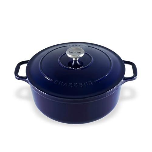 Chasseur Round French Oven, 22 cm /3.2 Litre Capacity, Blue