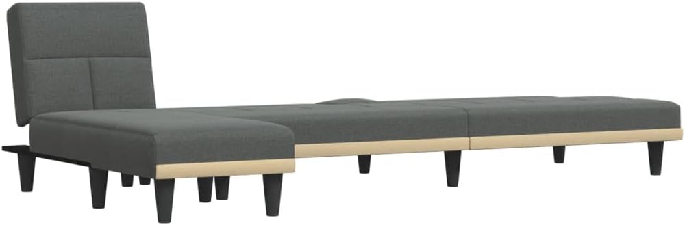 L-Shaped Sofa Bed Dark Grey Living Room Furniture