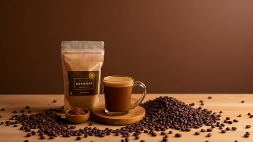 Image of Kokomae Dark Drinking Chocolate Mix | Farm Fresh Organic Cocoa from Tamil Nadu | Made with Organic Cocoa Beans & Cane Sugar | Thick & Rich Hot or Cold Chocolate | Vegan, Gluten-Free | No Preservatives -200gm