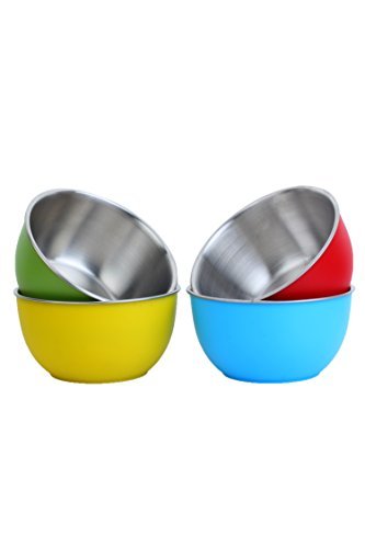 Microwave Stainless Steel Bowl Set of 4, 15 CM Each Bowl