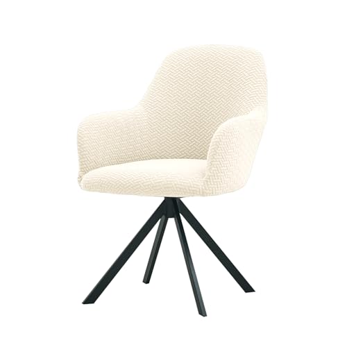 Image of HOKIPO Premium Jacquard Stretchable Swivel Chair Cover High Armrest Slipcover, Beige (AR-5356-BGE)