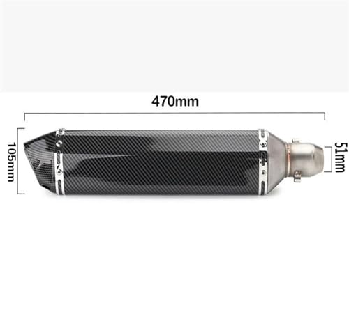 Silencieux d'échappement universel 51 mm en vraie fibre de carbone pour moto de sport