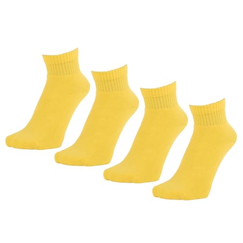 ZAKIRA Finest Combed Cotton Terry Lined Athletic Ankle Trainer Socks for Men, Women - 4 Pack