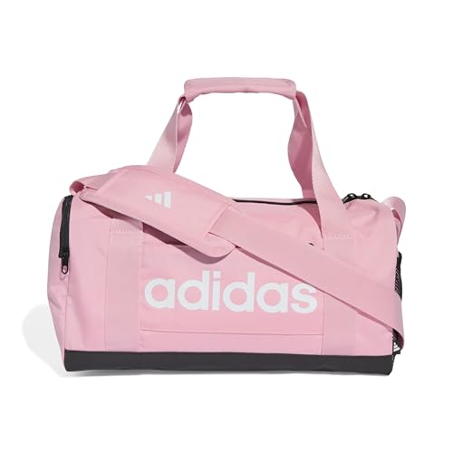 Image of adidas Unisex Essentials Linear Duffel Bag, True Pink /Black /White, XS