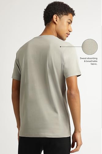 Image of Reebok Men's Casual T-Shirt - Lightweight Breathable Comfortable Regular Fit Half Sleeve Tee for Men | Round Neck Tshirt for Men Soft Tshirt
