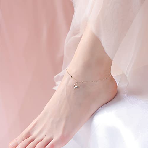 Image of S925 Sterling Silver Anklet for Women Adjustable Plus Foot Ankle Bracelet