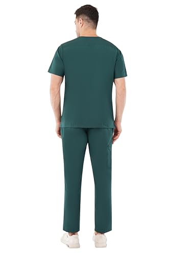 Image of PRAGATI TRENDS Premium Unisex Scrub Suit With Customize Name Print Option(Follow the Description) V-Neck Top and Cargo Type Trouser