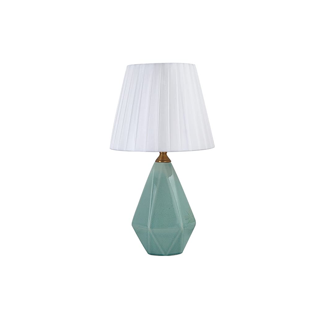 Lámpara de mesa Lampada da tavolo Lampada da comodino in ceramica con lampada da notte for paralume in tessuto Adatto for soggiorno Camera da letto Hotel dormitorio y sala de estar (Color : A)
