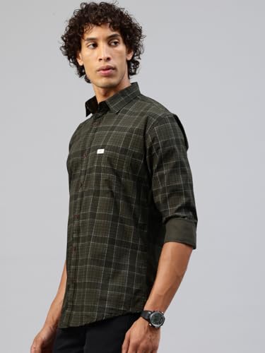Image of Majestic Man Men Comfort Slim Fit Pure Cotton Tartan Checked Casual Shirt