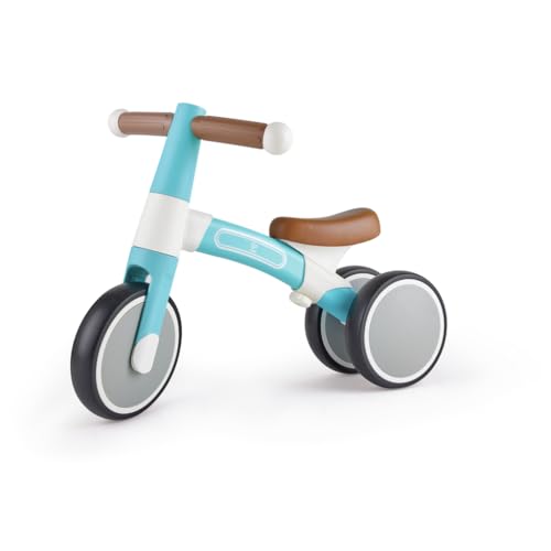 Hape Outdoor Draisienne 3 Roues Bébé Bleue - Enfant 18 Mois et Plus - pour l'Équilibre, la Coordination et la Motricité - Cadre Léger en Aluminium, Siège Ergonomique & Réglable - Direction à 60°