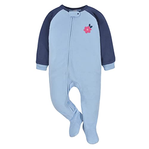 Image of Gerber Baby Girl & Toddler 2-Pack Loose Fit Fleece Footed Pajamas