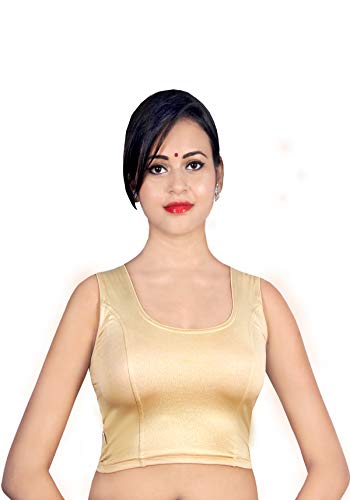 Image of Abhi Readymade Saree Blouse for Women- Sleeveless, Round Neck, Regular-fit, Stretchable, Pull-on Style Blouse