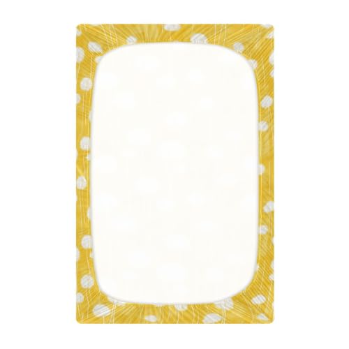 Image of Crib Sheet Breathable Soft Crib Mattress Sheet for Baby Toddler Boys Girls Fitted Pack n Play Crib Sheet Fit Standard Crib Mattress 52 x 28 Inch Round Dandelion Yellow