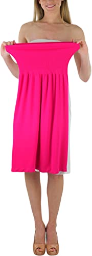 Image of ToBeInStyle Women's Strapless Cover Up Tube Dress Beach Summer Bandeau Flowy