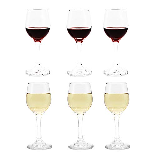 Umi.by Amazon Calici da vino Bicchieri da vino bianco rosso set da 6,Calici da acqua 220 ml,snelli da festa forma tumbler,alti ideali per acqua