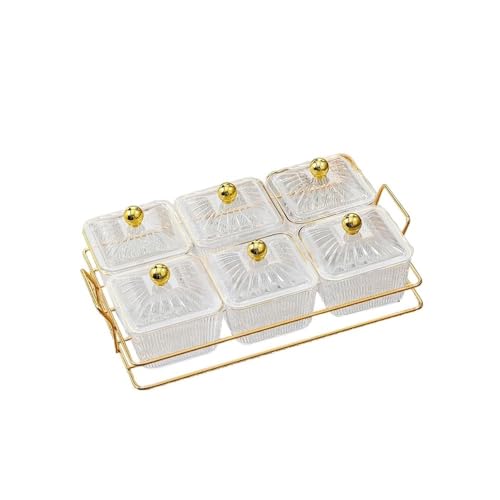ZIGUIhsou-11 Cuenco para salsa Bandeja for servir dividida con tapa, bandeja for aperitivos, platos for frutos secos y frutas(Transparent)