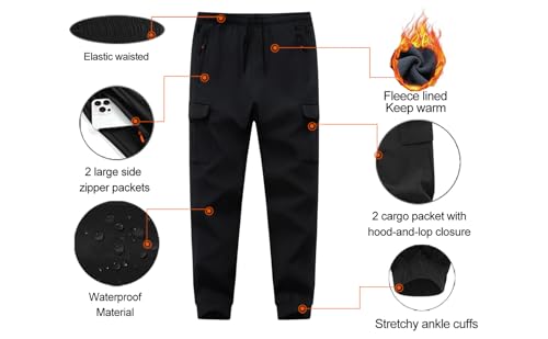 Boys Girls Snow Pants Waterproof Fleece Lined Ski Pants Kids Winter Hiking Pants3