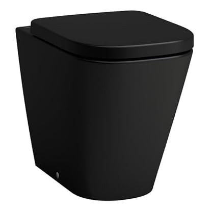 LAUFEN Meda Stand-WC, spülrandlos, Silent Flush, 360x540mm, Tiefspüler, H8231117160001, Farbe: Schwarz Matt