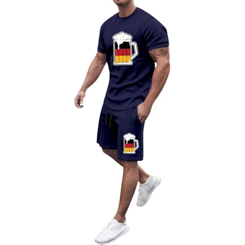 Chándal para hombre Oktoberfest transpirable con camiseta y pantalones cortos