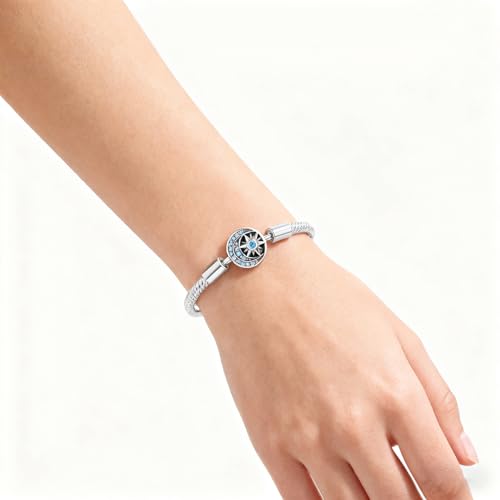 925 Sterling Silver Stellar Moonlight Blue Charm Bracelet for Pandora by PARCOM - Used condition - Image 6
