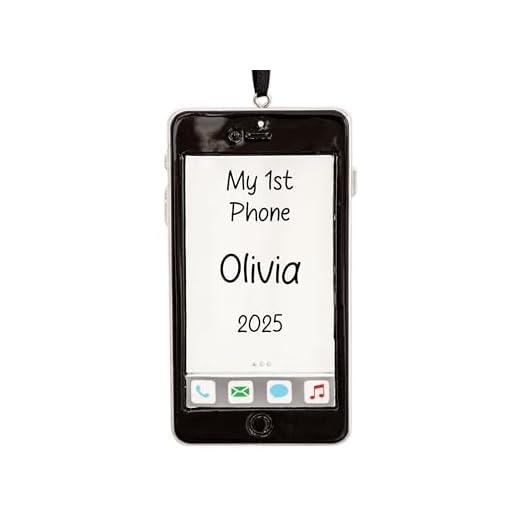 UniqXmas Personalized Cell Phone Christmas Ornament with Free Customization | Black Smartphone for Xmas Tree - Blogger Vlogger Youtuber Social Media Lover Gift | Unique Keepsake - Custom Name & Year