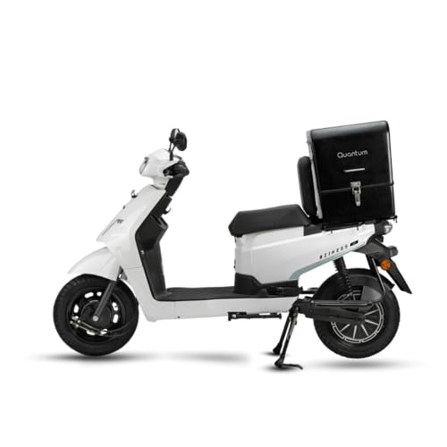 Image of Quantum Bziness X Electric Scooter | NMC Battery Pack | 105 km Range | Bluetooth, USB & Digital Display | 60 km /h Top Speed | White | Advance Booking for Ex-Showroom