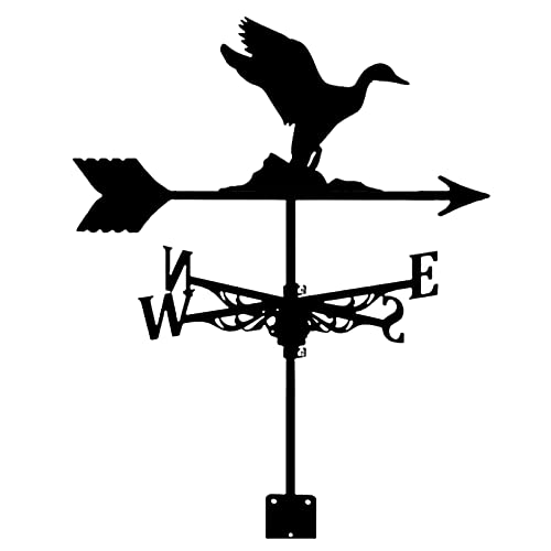 HJYBFA Veleta con Silueta de Ganso, de Metal, Estilo Retro, para Instalar en techos, indicador de dirección del Viento para Exteriores, techos, Jardines, Patios, garajes y graneros.