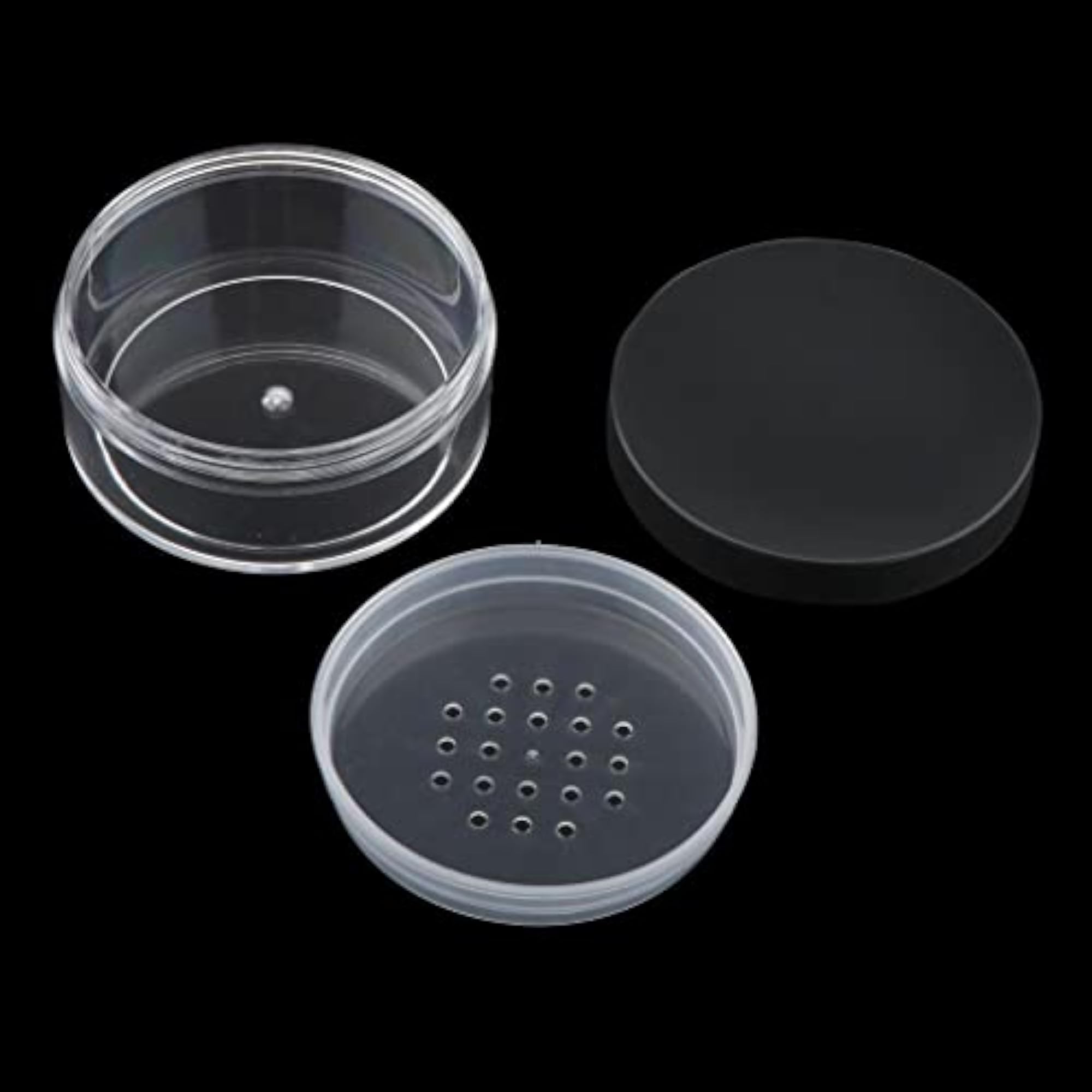 3 Lot Empty Loose Powder Case for Blush, 50g Black