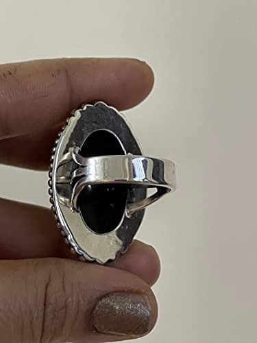 Black Onyx Gemstone 925 Sterling Silver Rings, Wedding Rings, Engagement Rings, Gemstone Rings, Statement Ring For Women, Victorian Style Ring, Handmade Boho Ring, Large Ring, Gift For Her #TOP3